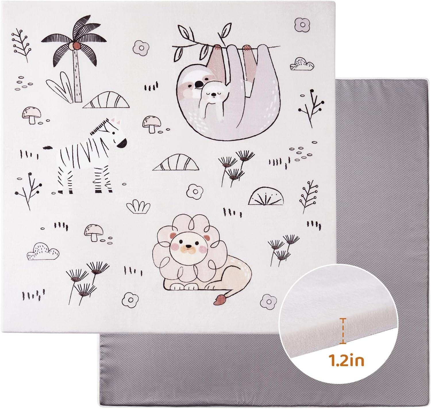 Robud Baby Play Mat 50"X50" Non Slip Large Playpen Mat Thick Crawling Mat Pad