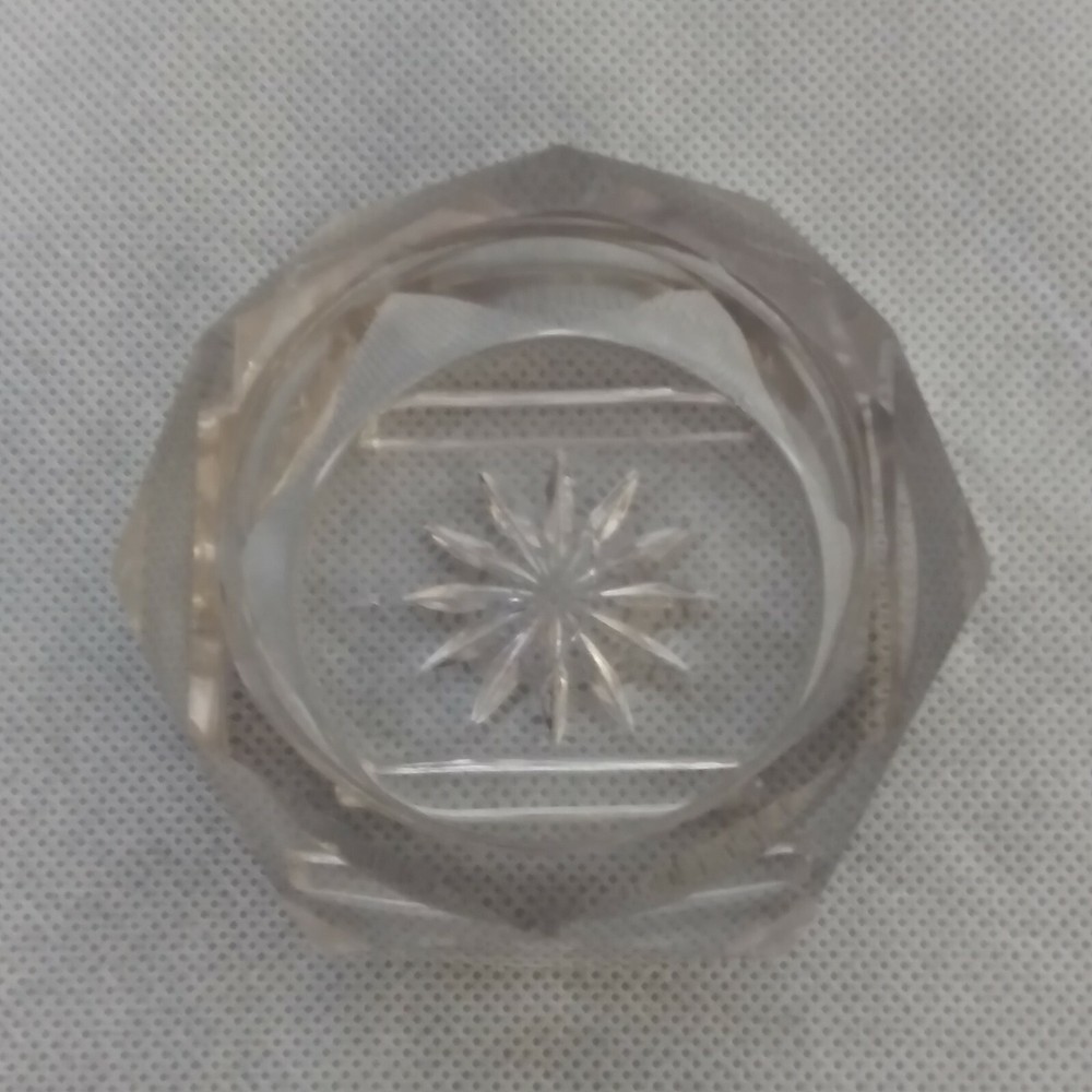 Hexagon Paneled Diamonds Master Salt Dip Cellar Clear