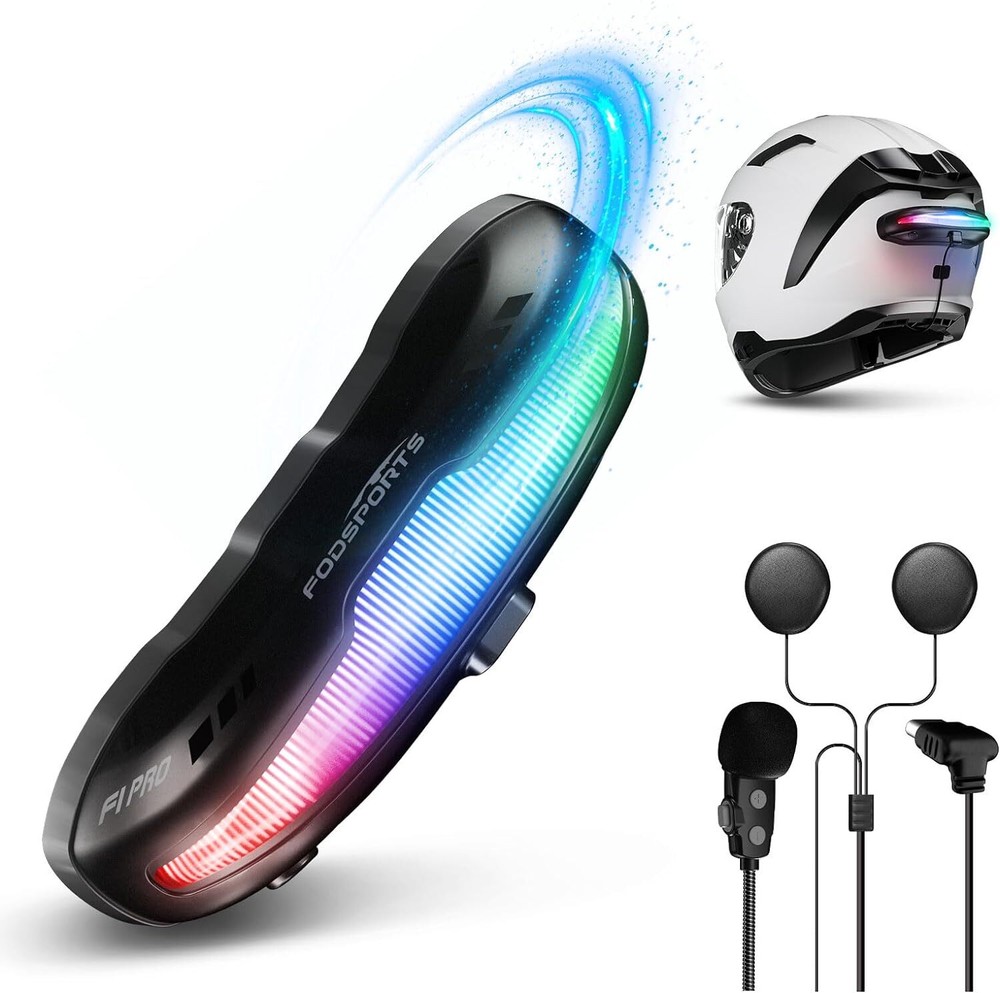 F1 PRO 1000m 2-Way Motorcycle Helmet Intercom Bluetooth Headset & Warning Light