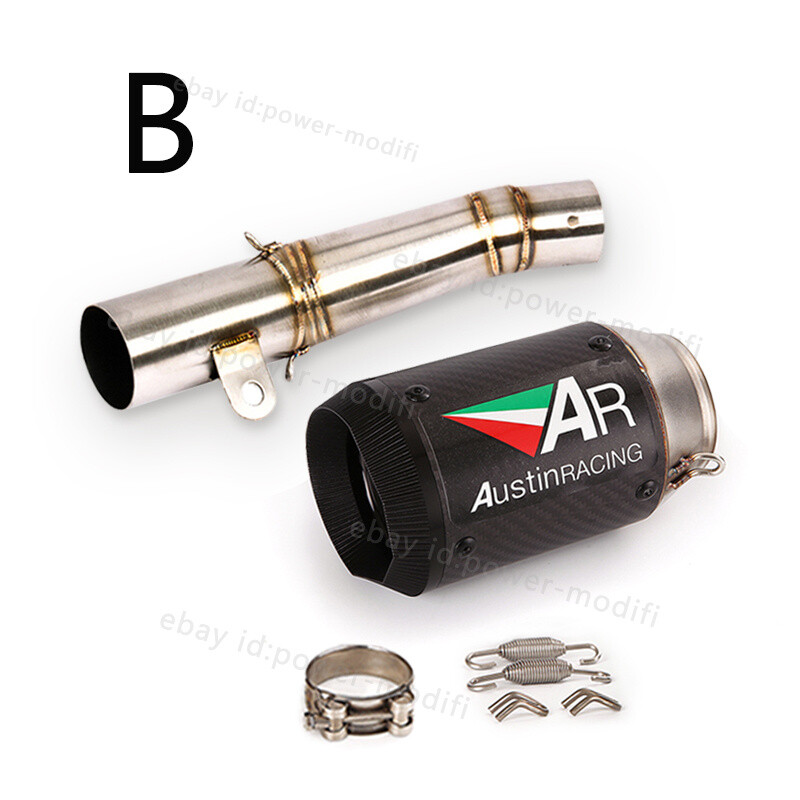 For Yamaha YZF R6 2006-2024 Slip On Exhaust System Mid Pipe 60mm Carbon Muffler