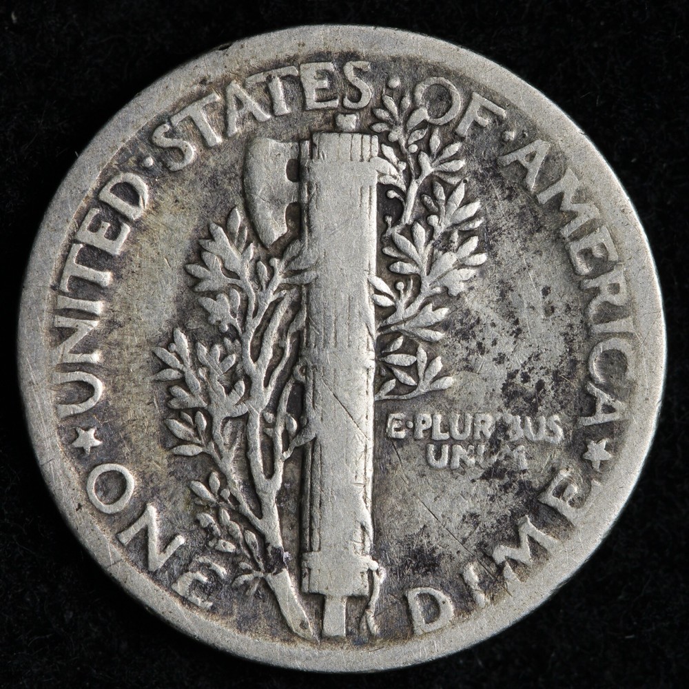 1921 Mercury Silver Dime FINE E205 T