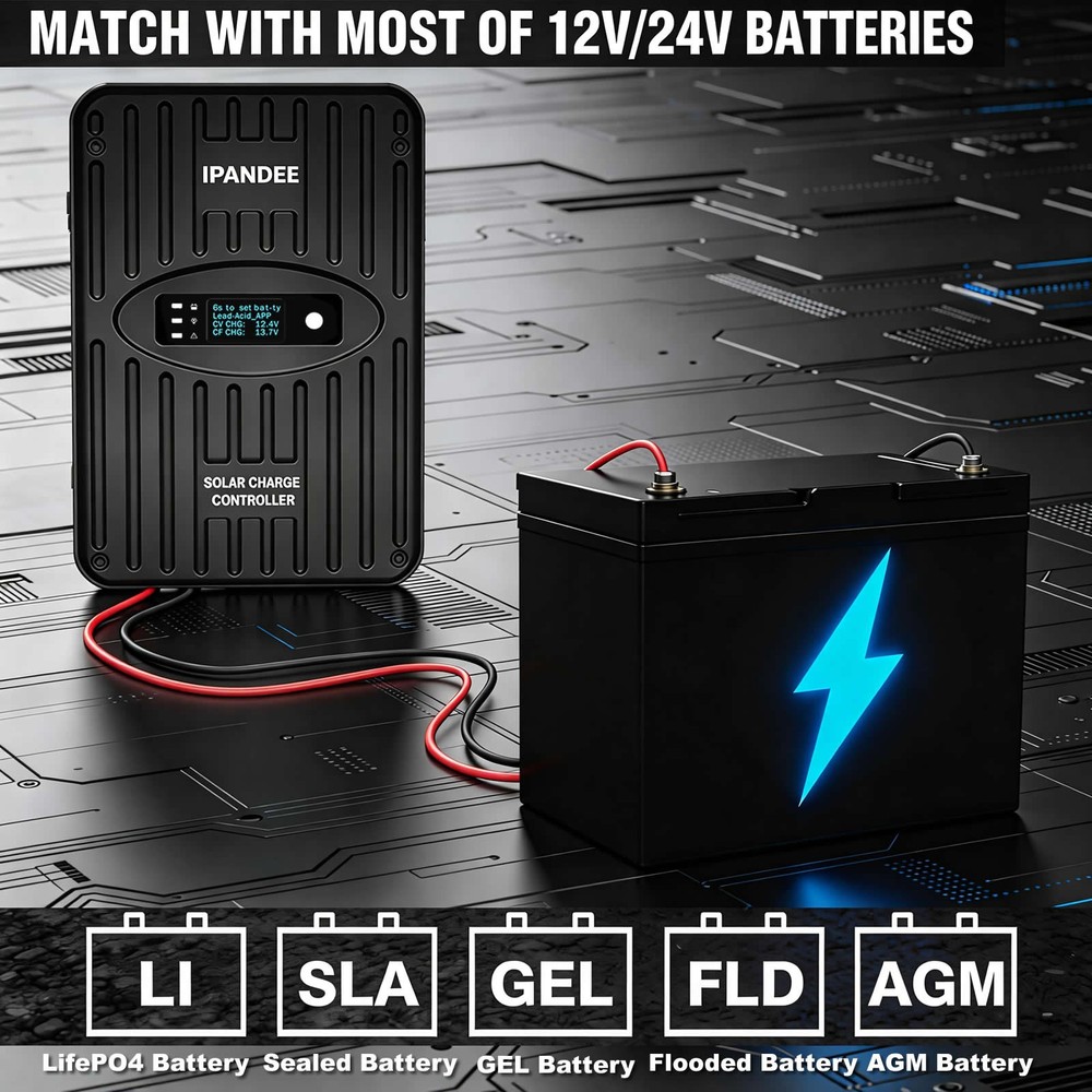 MPPT 40A Solar Panel Battery Charge Controller 12V/24 Auto Battery Regulator US