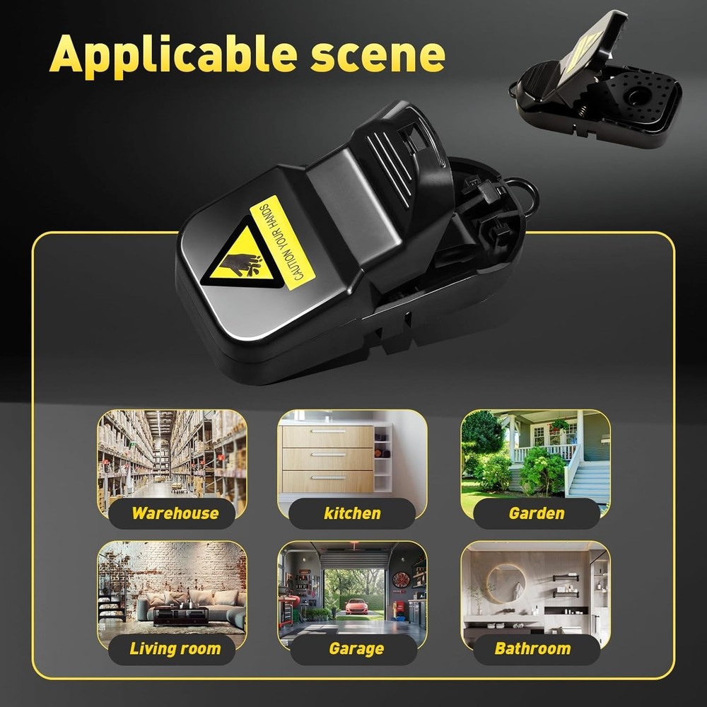 Durable ABS Mouse Traps - 12 Quick-Set Traps for Effective Home Pest Control