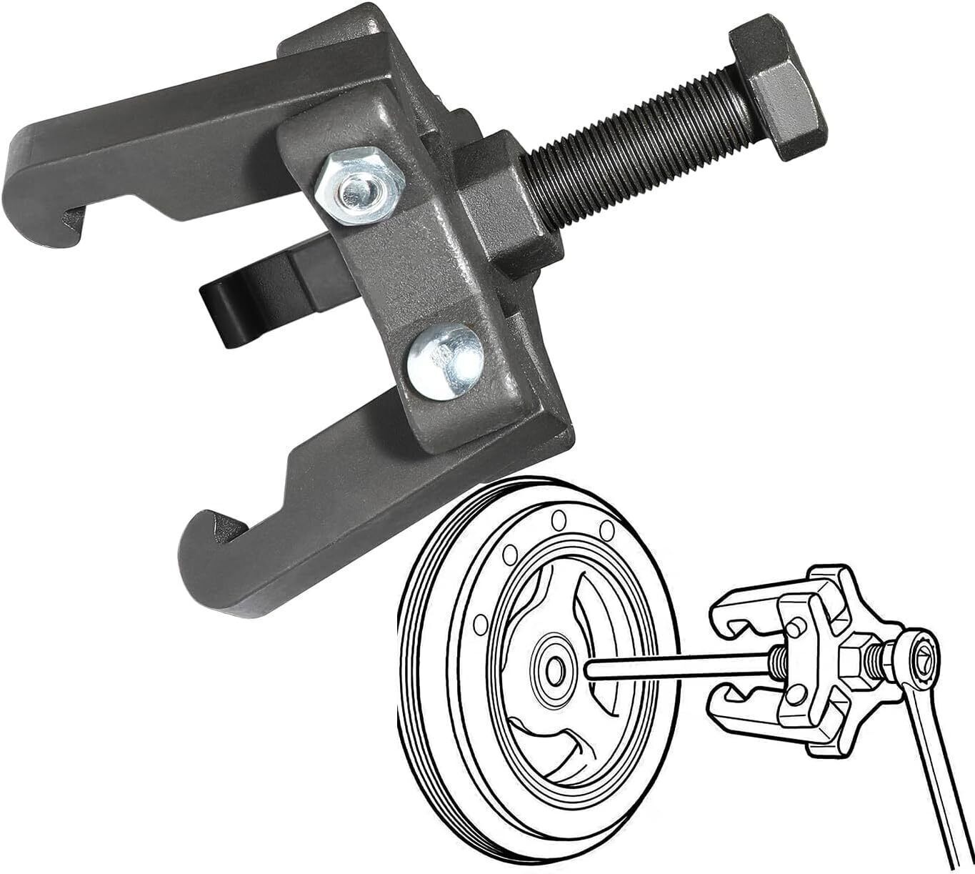 Harmonic Balancer Removal Tool Kit Puller Dampers For Jeep Ford GM Chrysler SUV