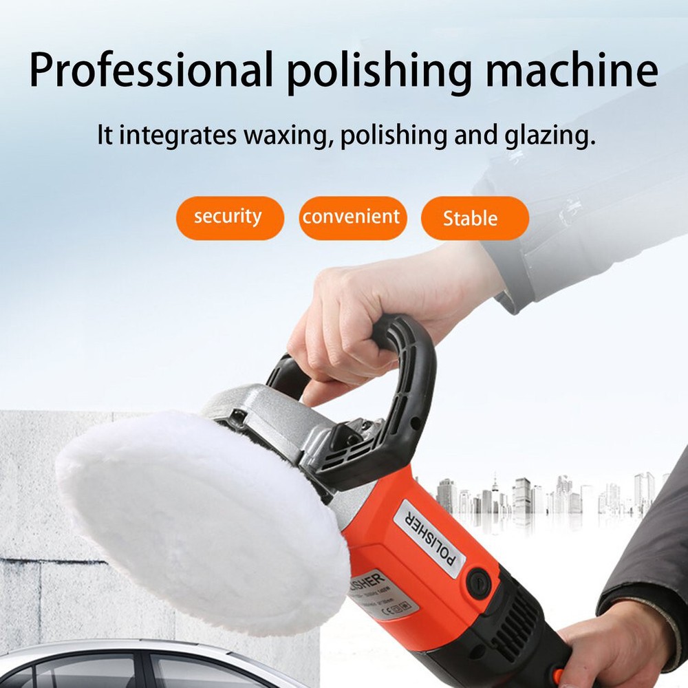 Car Polisher Buffer Sets 8 Variable Speeds with 2 Ergonomic Handle Switch Lock