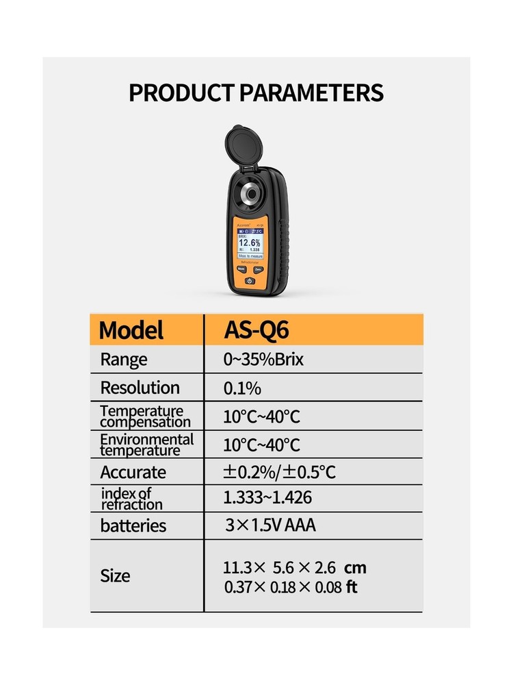 Digital Sugar Brix Refractometer brix Meter Automatic Temperature Compensatio...