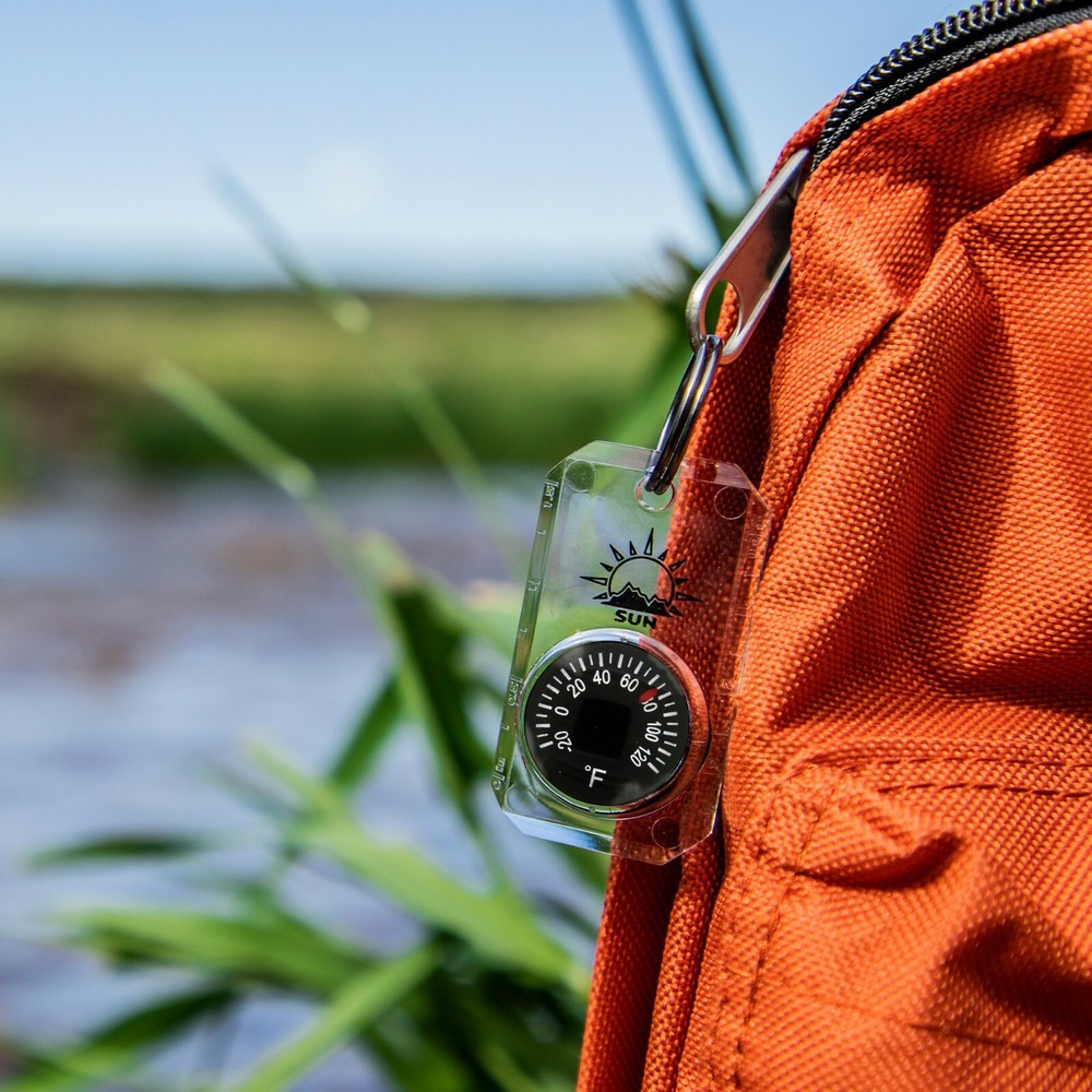 Sun Company MiniThermometer - Zipper Pull Mini Dial Thermometer with Split Ring