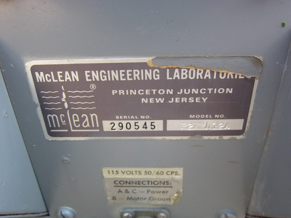 McLean Engineering R2EB412A M59F32A2 115V Blower, Used