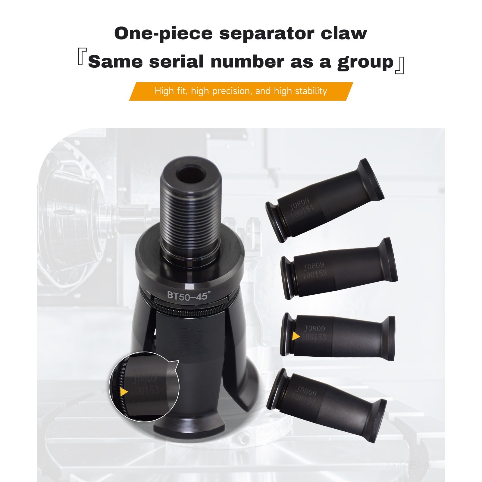 BT40-45° External Thread Spindle Pull Claw Gripper Mass Production Alloy Steel