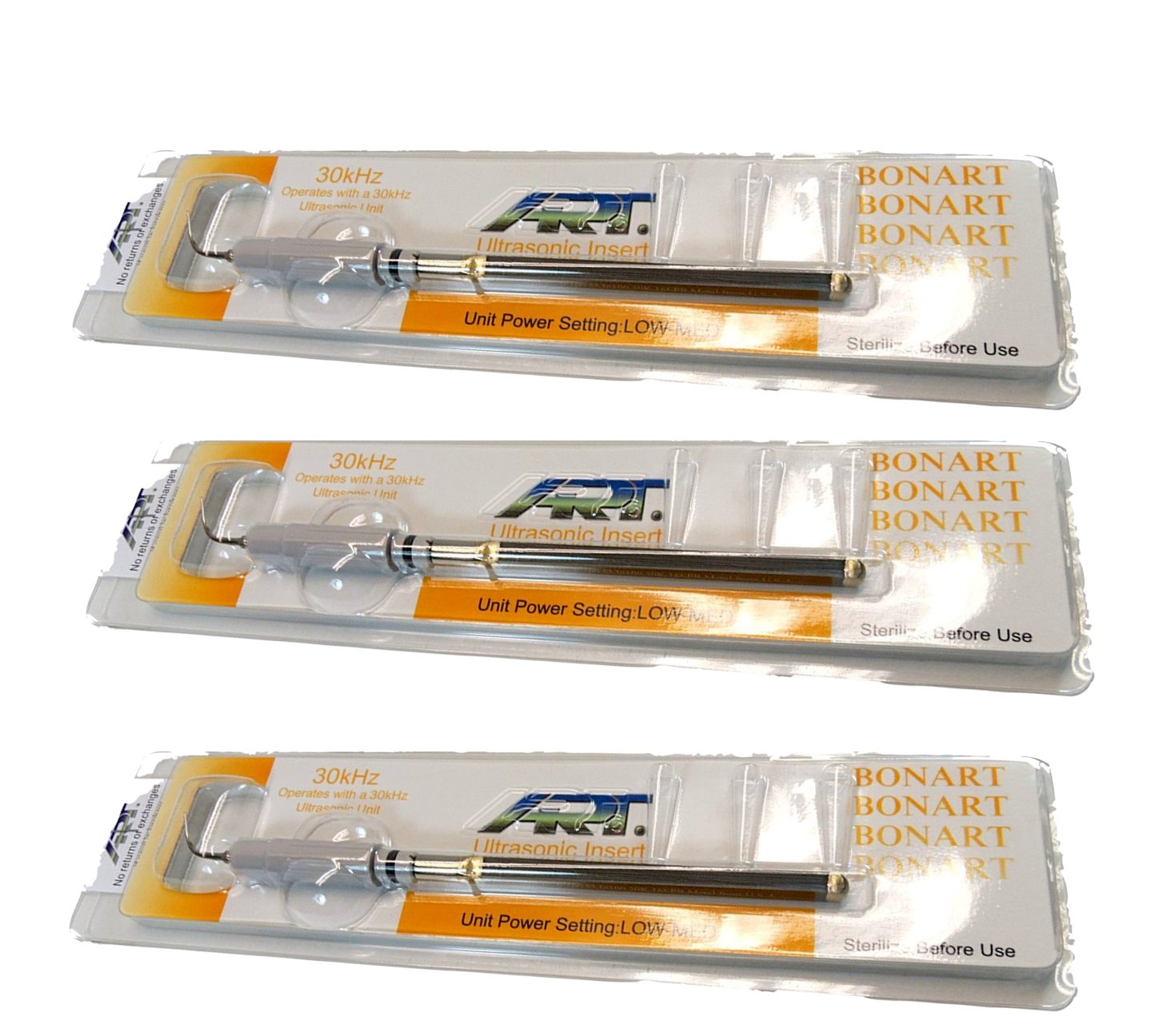3 Bonart Dental Cavitron Ultrasonic 30 KHz IF-100 Insert Tips Slimline Slim 3/PK
