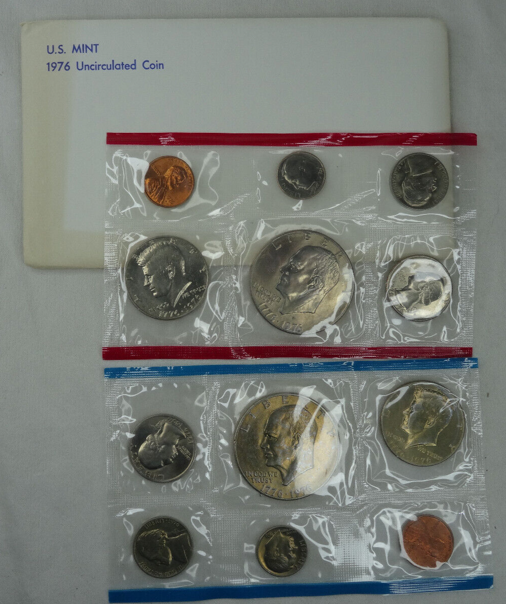 1970-1979 Lot of 10 US Mint P & D Sets Decade 118 Coins Original Mint Envelopes