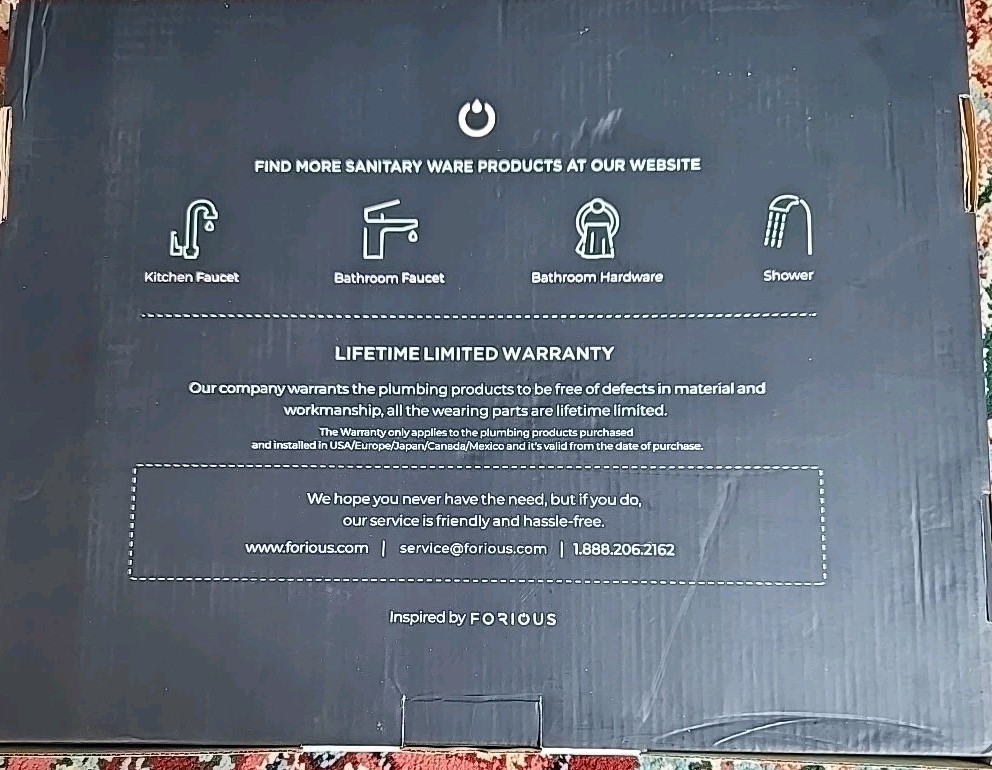 FORIOUS Kitchen Faucet, Spring Kitchen Sink Pull Down Sprayer Black New