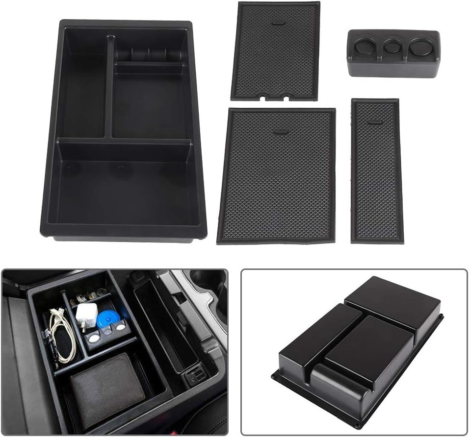 Center Console Organizer Tray & Armrest Storage Box - Compatible with 2014-20...