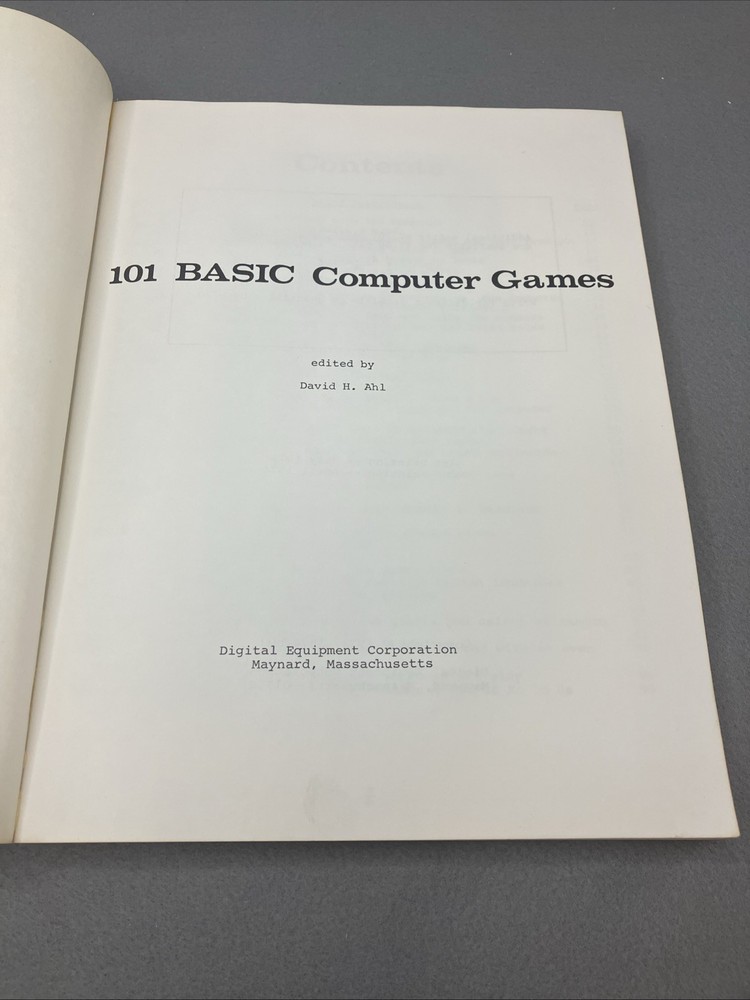 101 Basic Computer Games 1974 Code Book David H. Ahl Paperback Designer