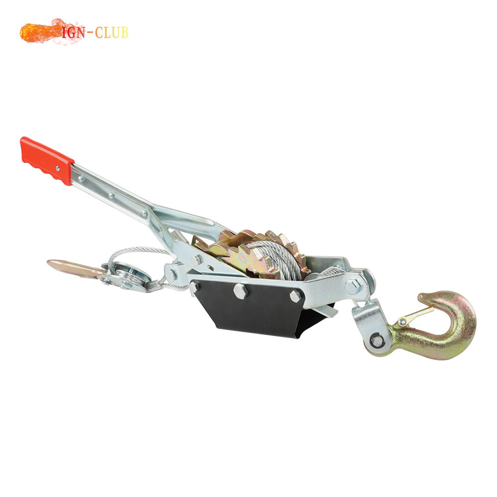 2 Ton Come Along Winch Heavy Duty 2 Hook Steel Cable Dual Gear Power Puller