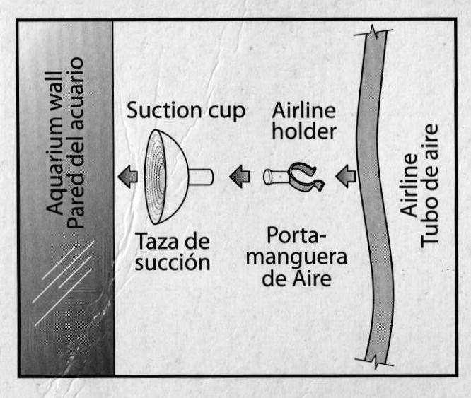 Airline tubing clips/suction cups x6 Clear underwater safely holds tubing down