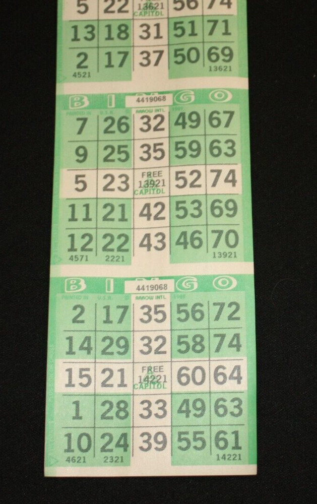 BINGO PAPER Cards sheets 3 on 5 Blue Diamond Pattern - 25 pack
