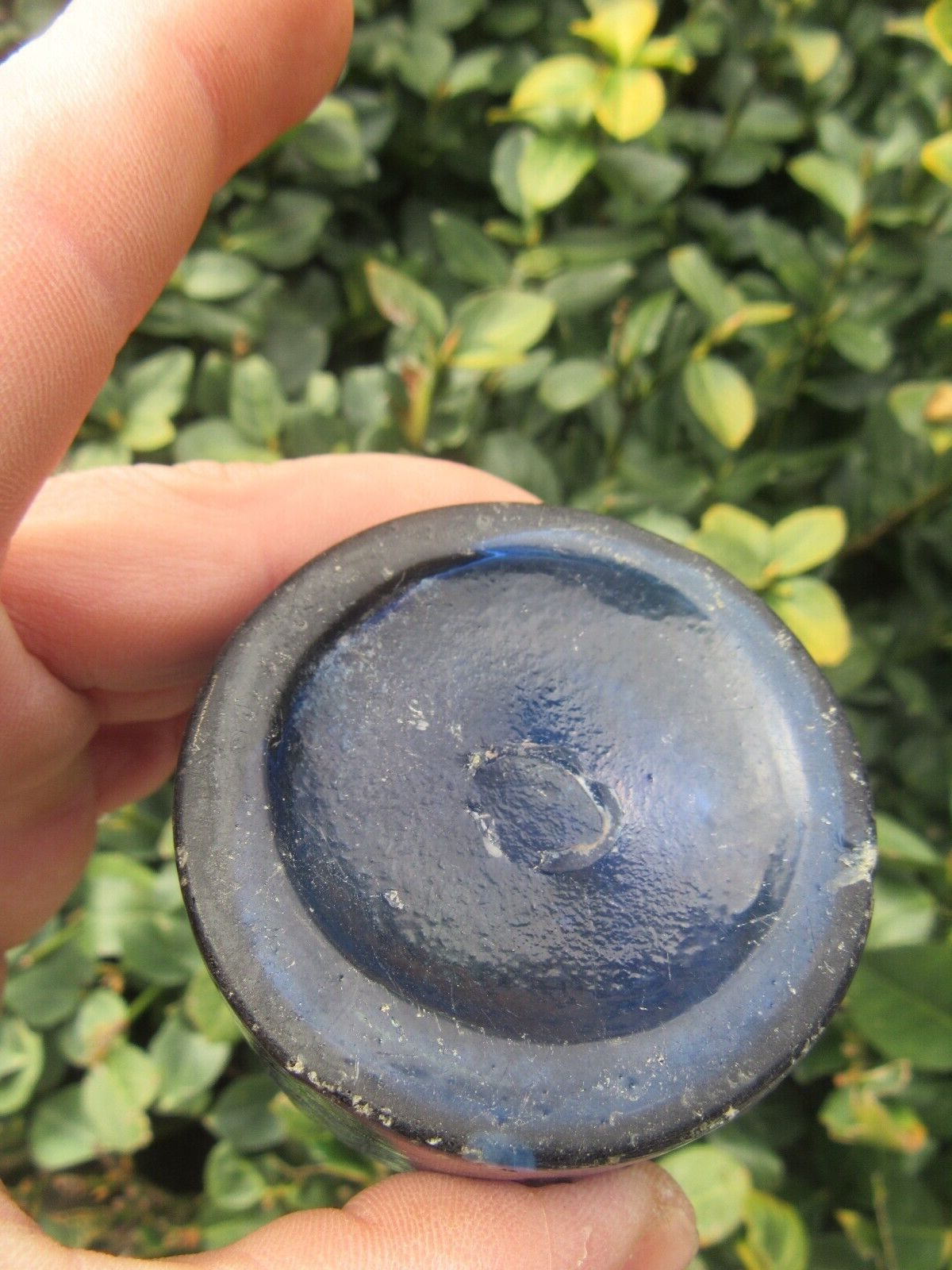 RARE Antique 1850's Harrison's Columbian Ink Cobalt Inkwell Bottle, Pontil