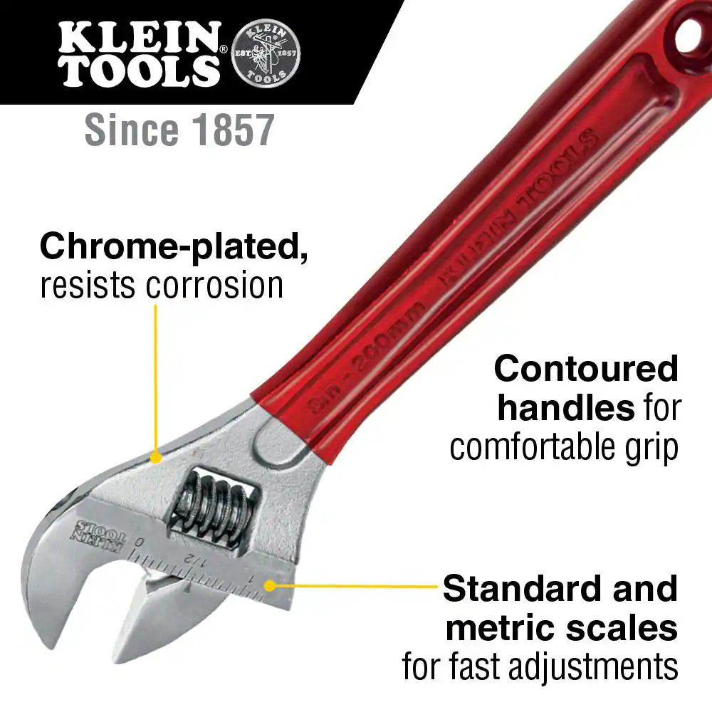 1-1/8 In. Extra Capacity Adjustable Wrench with Plastic Dipped Handle