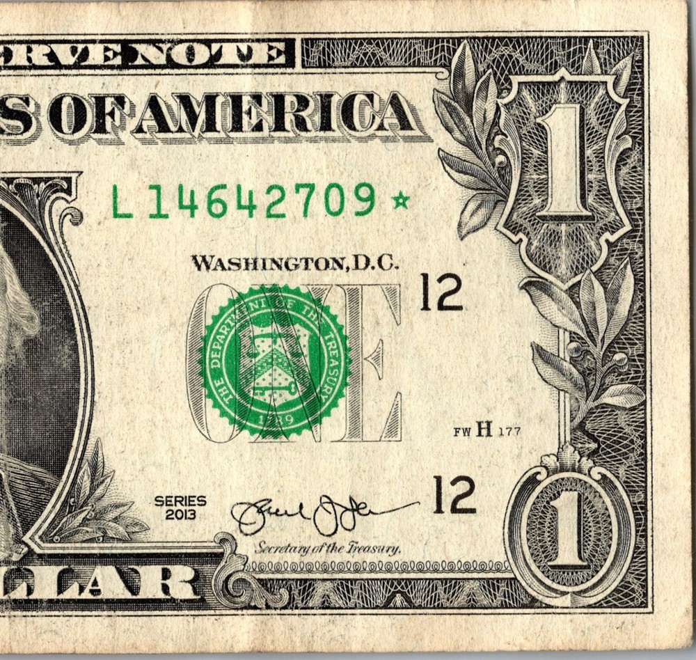 2013 L Star note Fancy Serial Number Regular Run