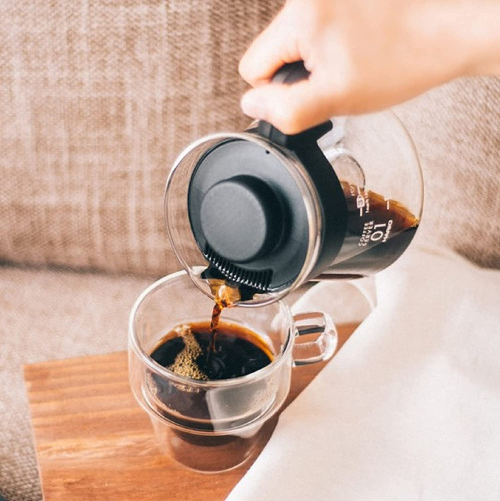 V60 Glass Coffee Server, 1000Ml, Black