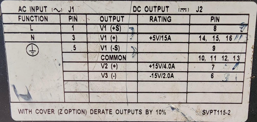 LAMBDA SVPT115-2 Rev.C Industrial Power Supply Used