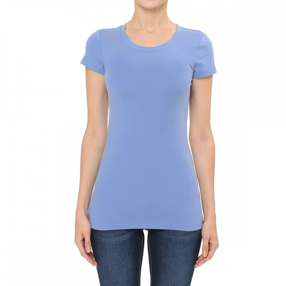 Women's Premium Cotton Basic T-Shirt Crew Neck Short Sleeve Plain Solids Fitted