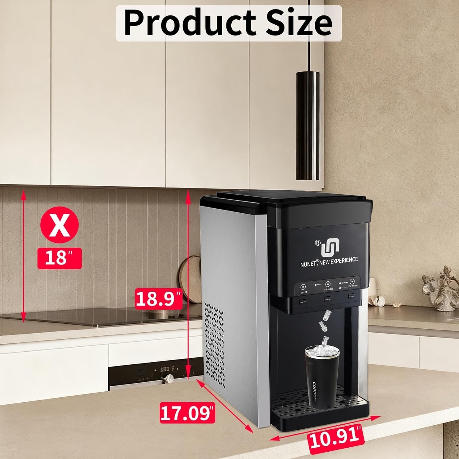 Ice maker Water Dispenser w. Crusher (Water Bottle Bottom-Loading)