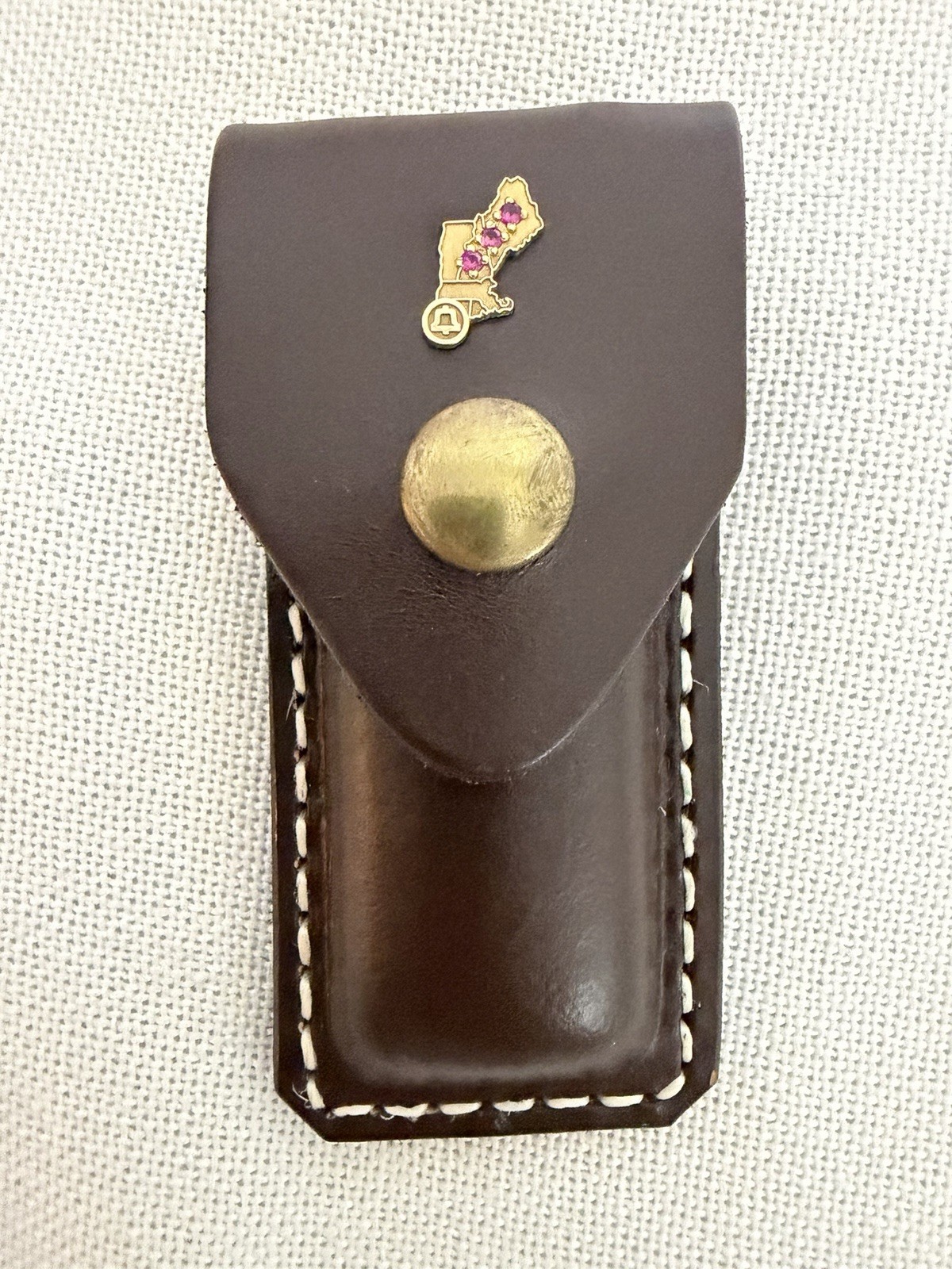 Vintage GERBER Portland OR USA Folding Lockback Knife w/ Sheath & Box Brass/Wood