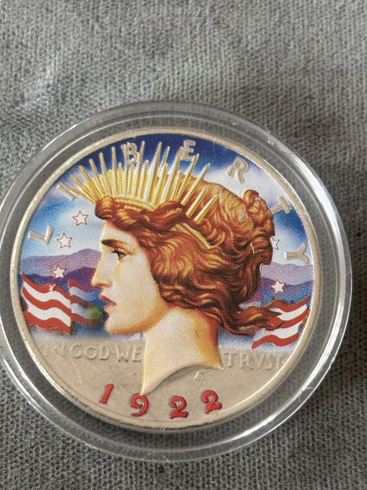 1922 Painted Peace Dollar W/ Box