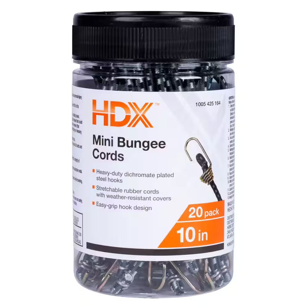 10 In. Mini Bungee Cord Jar (20 Pieces)