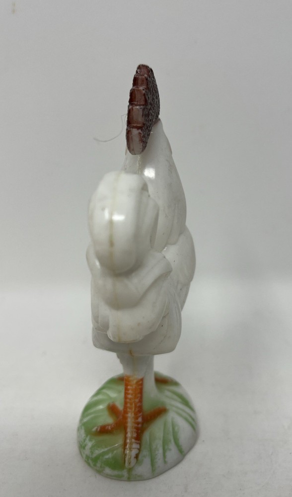 Vintage Knickerbocker Hard Plastic Rooster White 4.5” Easter