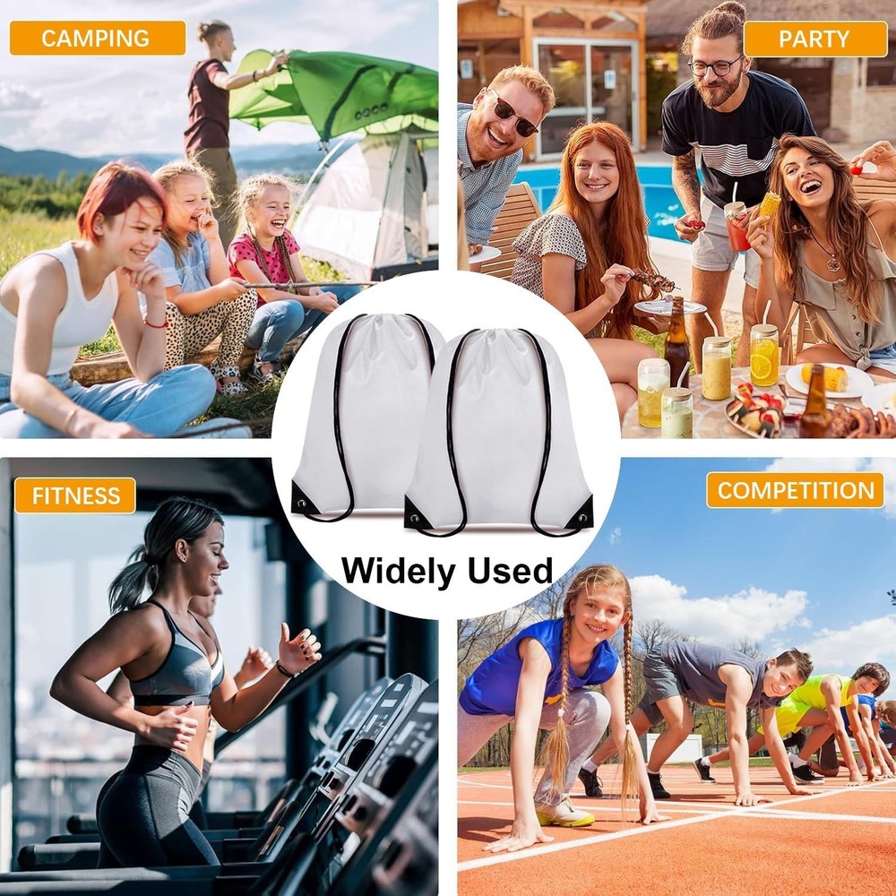 Drawstring Backpack Bulk 6 PCS, Drawstring Bags String Backpack Cinch Sack Gym B