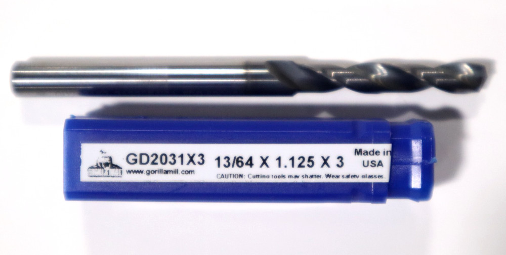 GORILLA MILL, 1/4-20 THREAD Pkg,13/64" DRILL, 3/8" CHAMFER MILL, 1/4 THREAD MILL