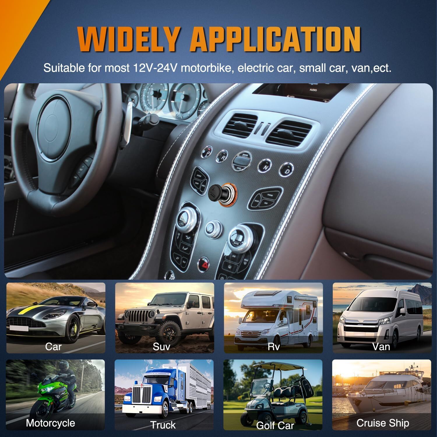 Nilight 12V Cigarette Lighter Car Replacement Socket with Terminals Wires