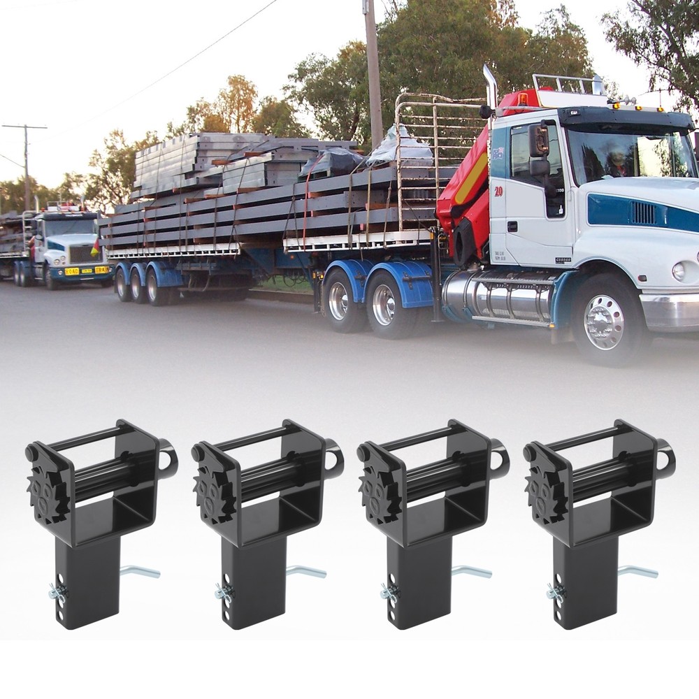 4 Pack Flatbed Winch Tie Down Trailer Stake Pocket Winch Flatbed Utility Set