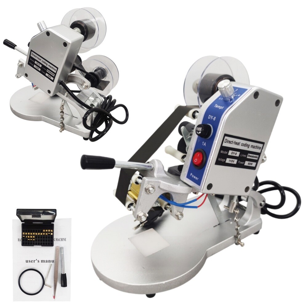 Hot Manual Stamp Ribbon Coding Printer Hot Foil Stamping Date Code Machine 110V