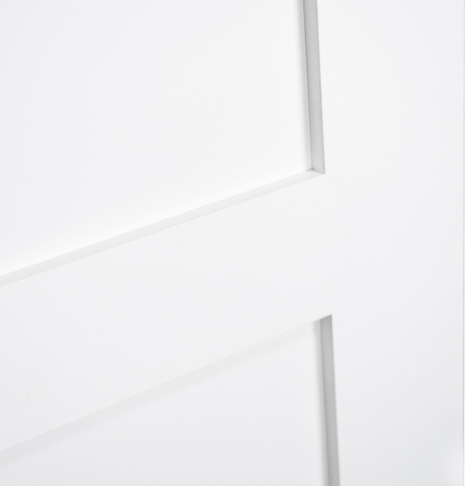 Prehung 3 Flat Panel Equal Primed Mission Stile/Rail Solid Core Doors 7'0 Height