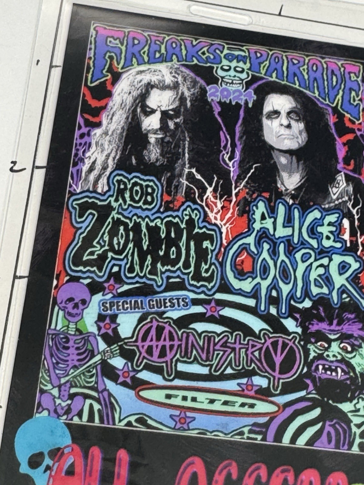 Rob Zombie/Alice Cooper Commemorative Freaks On Parade 2024 All Access Pass