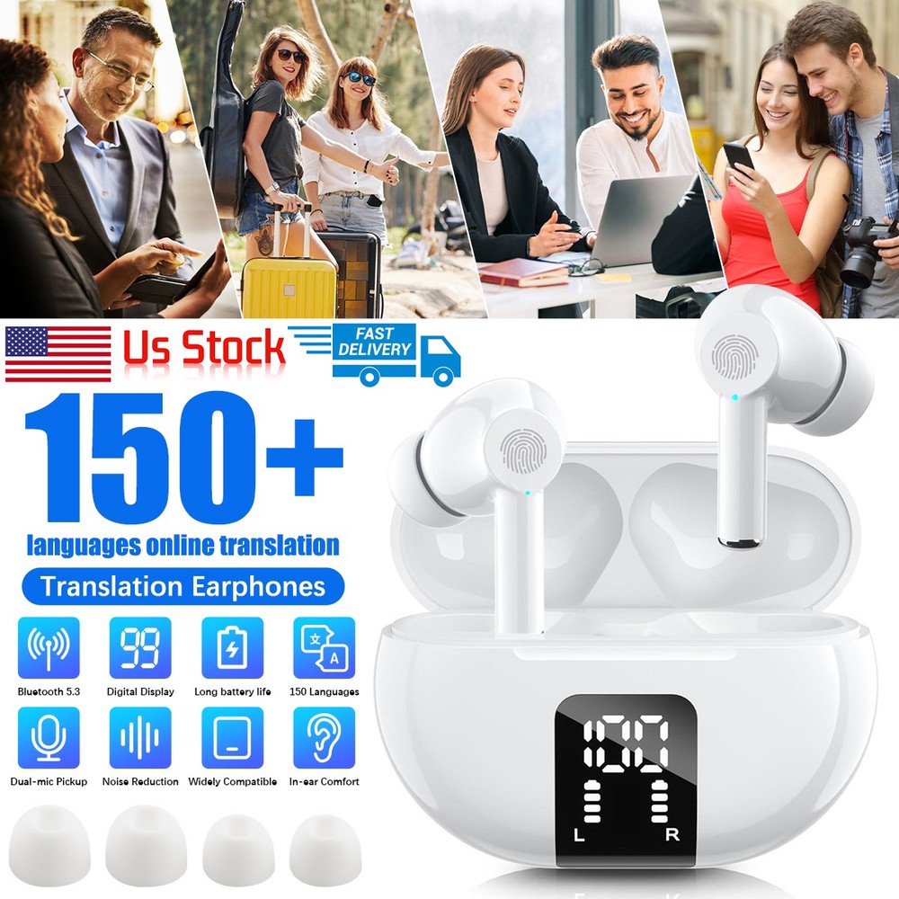 150+ Language Translator Earbud M10 Wireless Bluetooth Two Way Translator Device