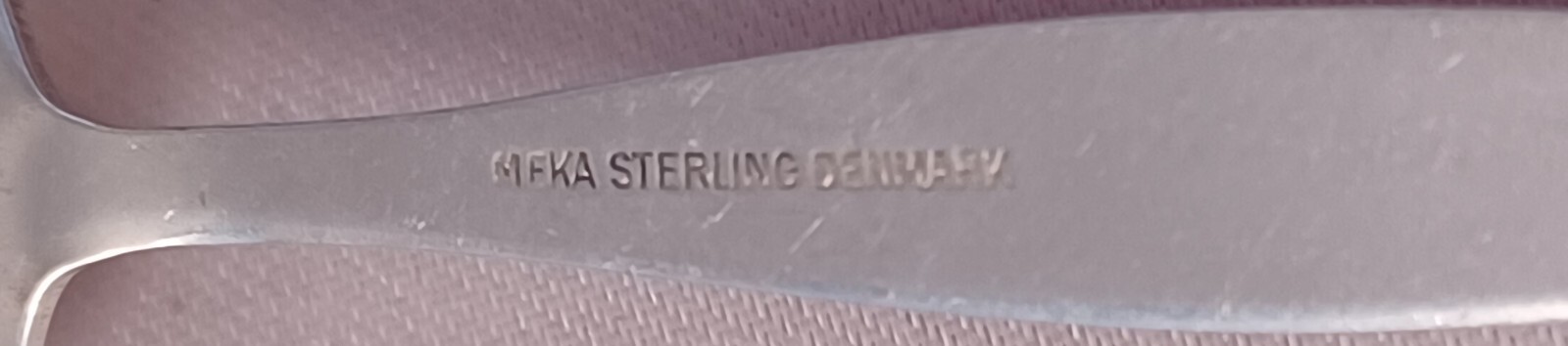 Meka Denmark Sterling & Red Enamel Salt Spoon As IS