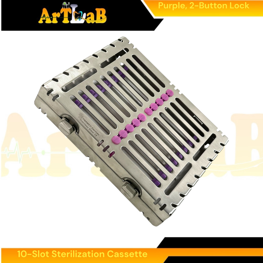 Sterilzation Cassette Box for 10 Instruments, Detachable, Button Lockable (1pc)