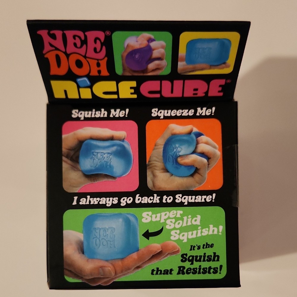 Schylling Nee Doh Nice Cube Super Solid Squish Squeeze Ball Tear-Resistant Pink