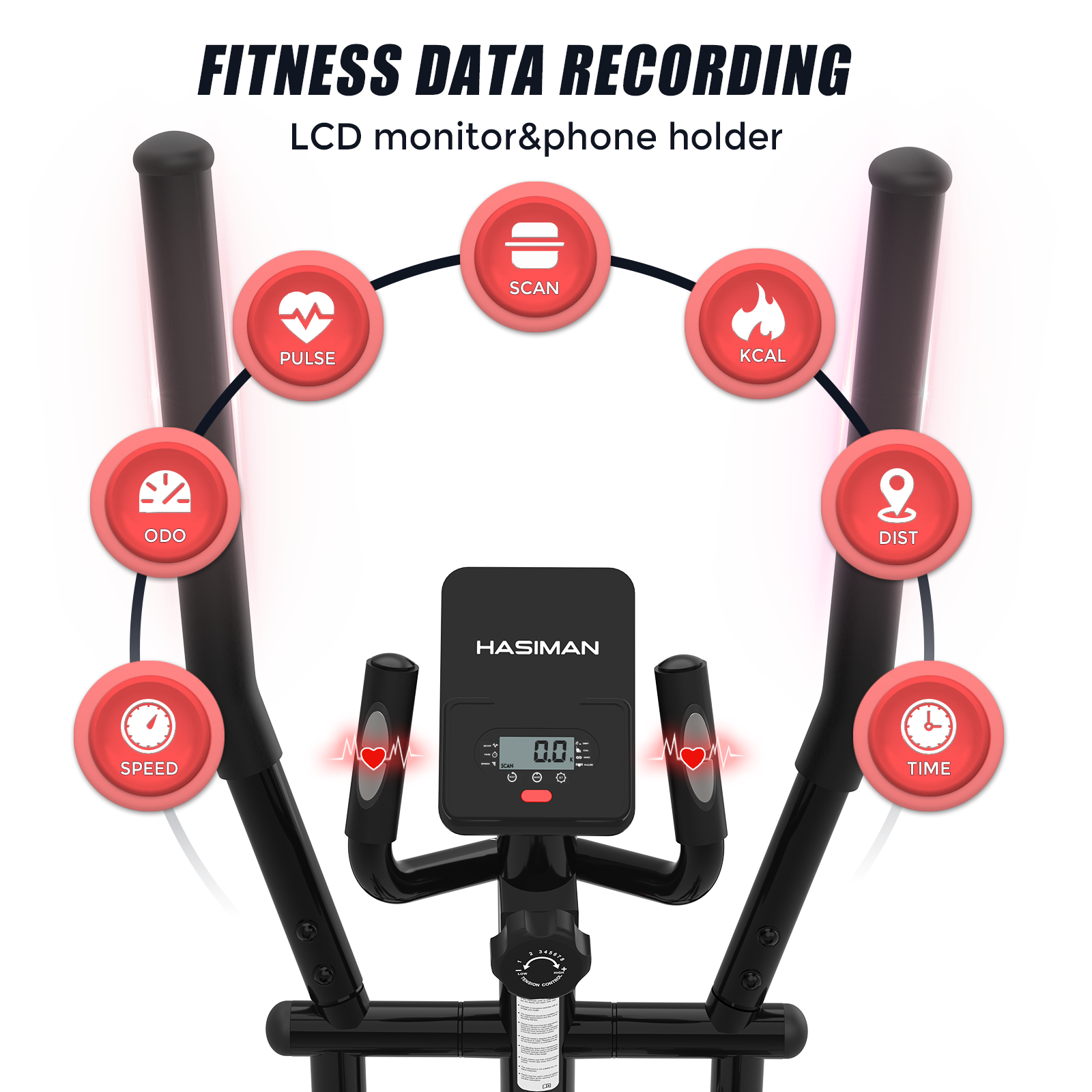 Home Elliptical Bike Cross Trainer Exercise Machine Fitness Workout Gym Cardio