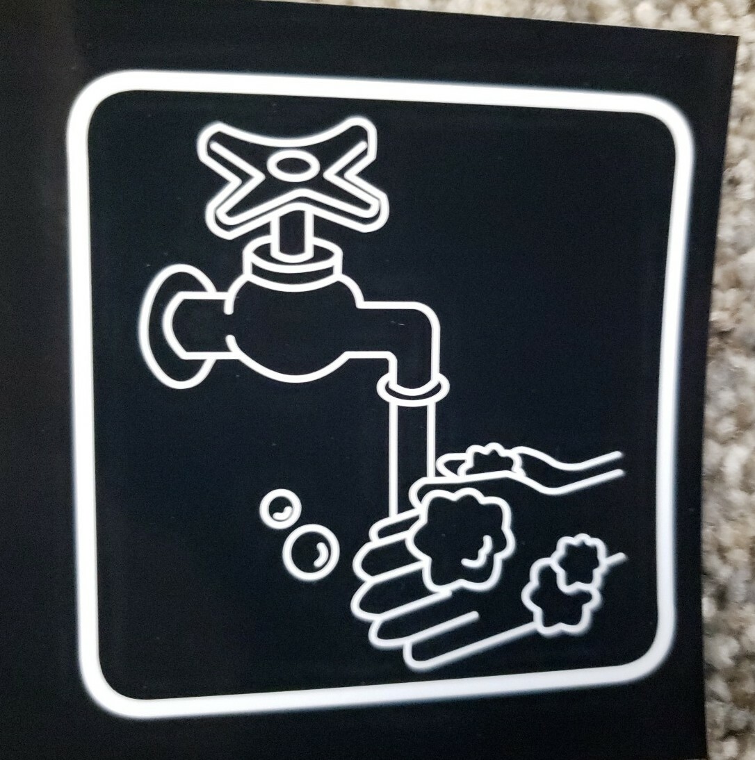 EMPLOYEES MUST WASH HANDS Sticker Sign Vinyl 9x3 inch MADE IN USA not CORPORATE