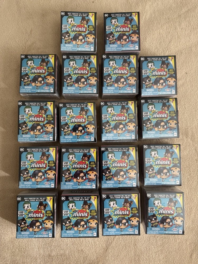 DC MINIS MICROS COLLECTIBLE FIGURES BLIND 18 BOXES. 2 figures per box Of Vol #1