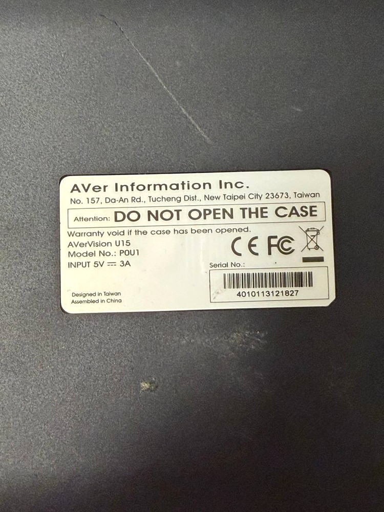 AVer P0U1 AVerVision U15 USB Document Camera No Power Supply