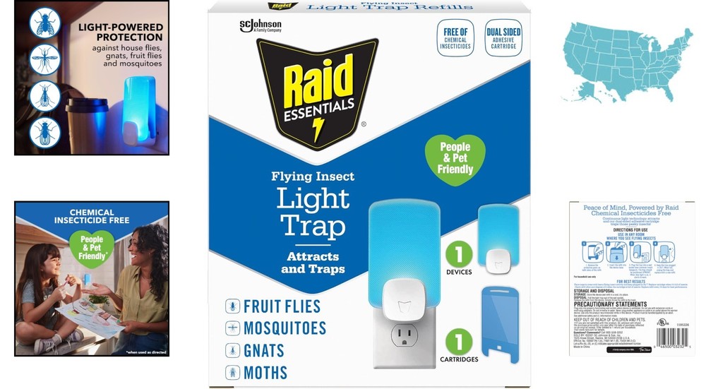 Compact Raid Essentials Flying Insect Trap - Dual-Sided, Kid Friendly Design