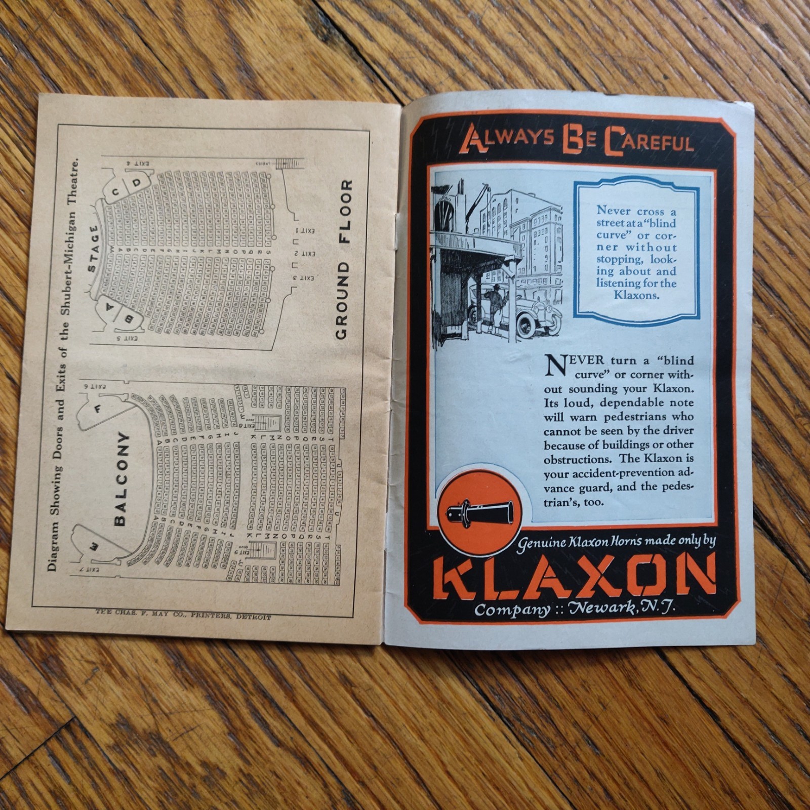 True Vintage Lot of 6 Detroit Opera House Garrick Shubert 1920s Playbills