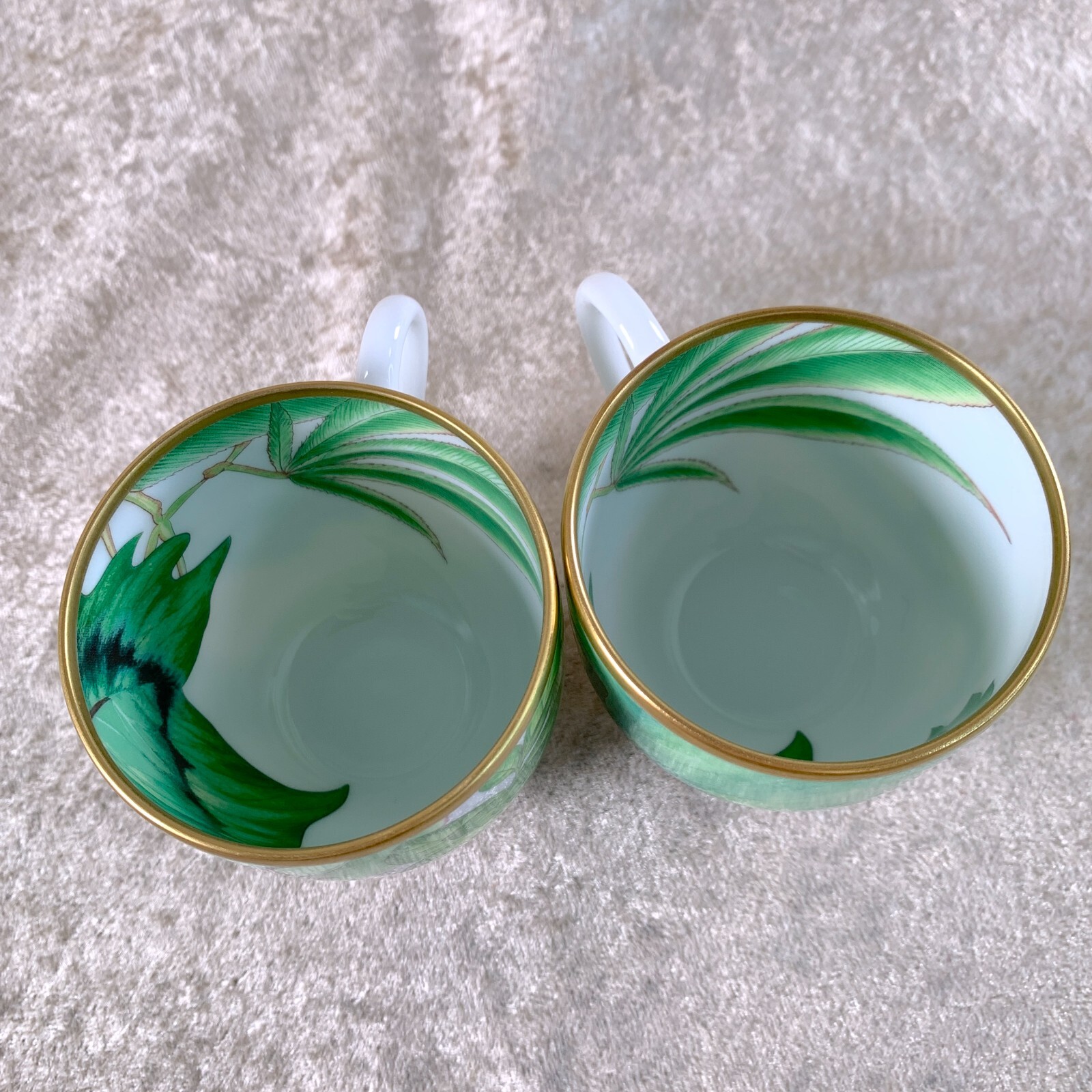 Hermes Demitasse Cup & Saucer Passifolia Porcelain Tableware Botanical 2 Sets